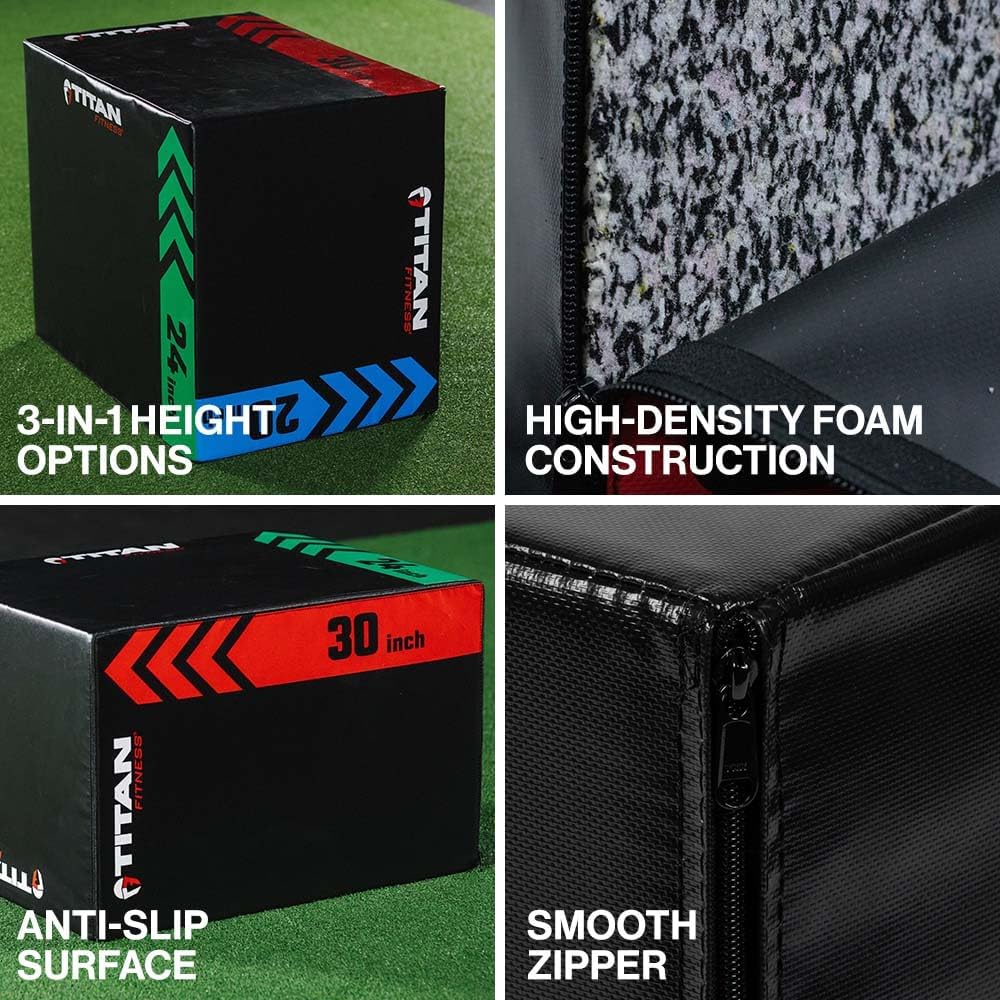 Titan Fitness 3-in-1 Heavy Foam Plyometric Jump Box