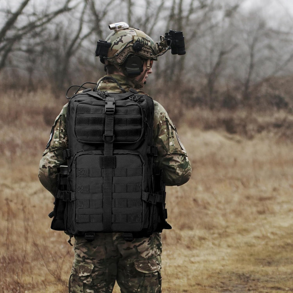 REEBOW GEAR Military Tactical Backpack for Men 3 Day Survival Bag Black