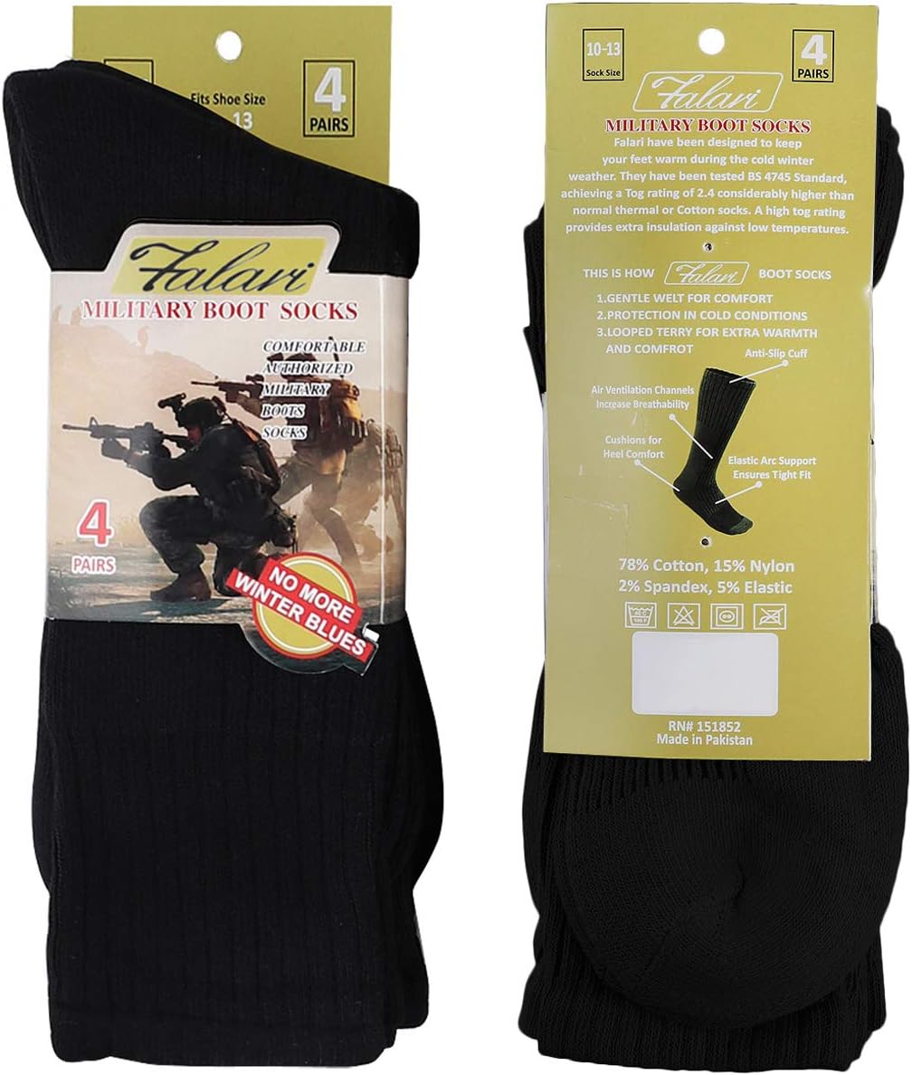 Falari US Army Military Boot Socks Combat Trekking Hiking Policemen Firefighter Security Guard Out Door Activities Socks