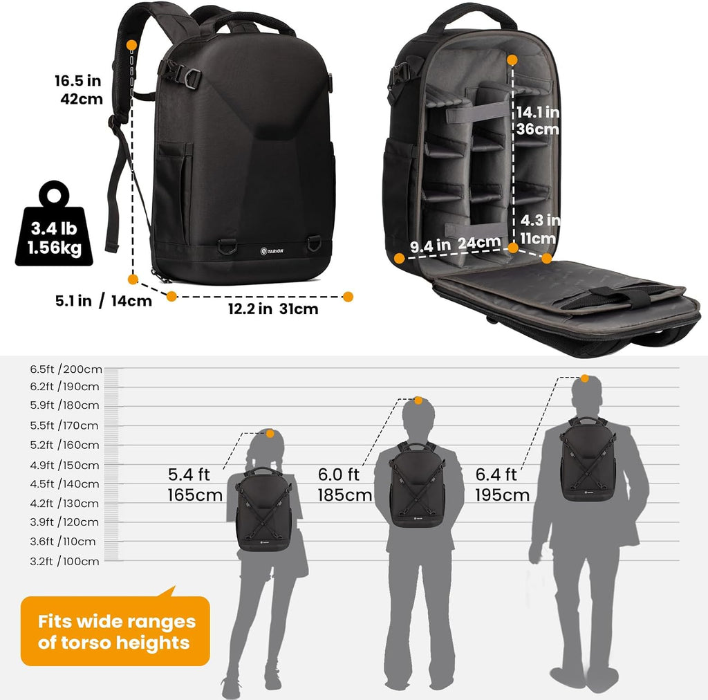 TARION Hard Shell Camera Backpack Bag for Photographers Compact 13L TRH