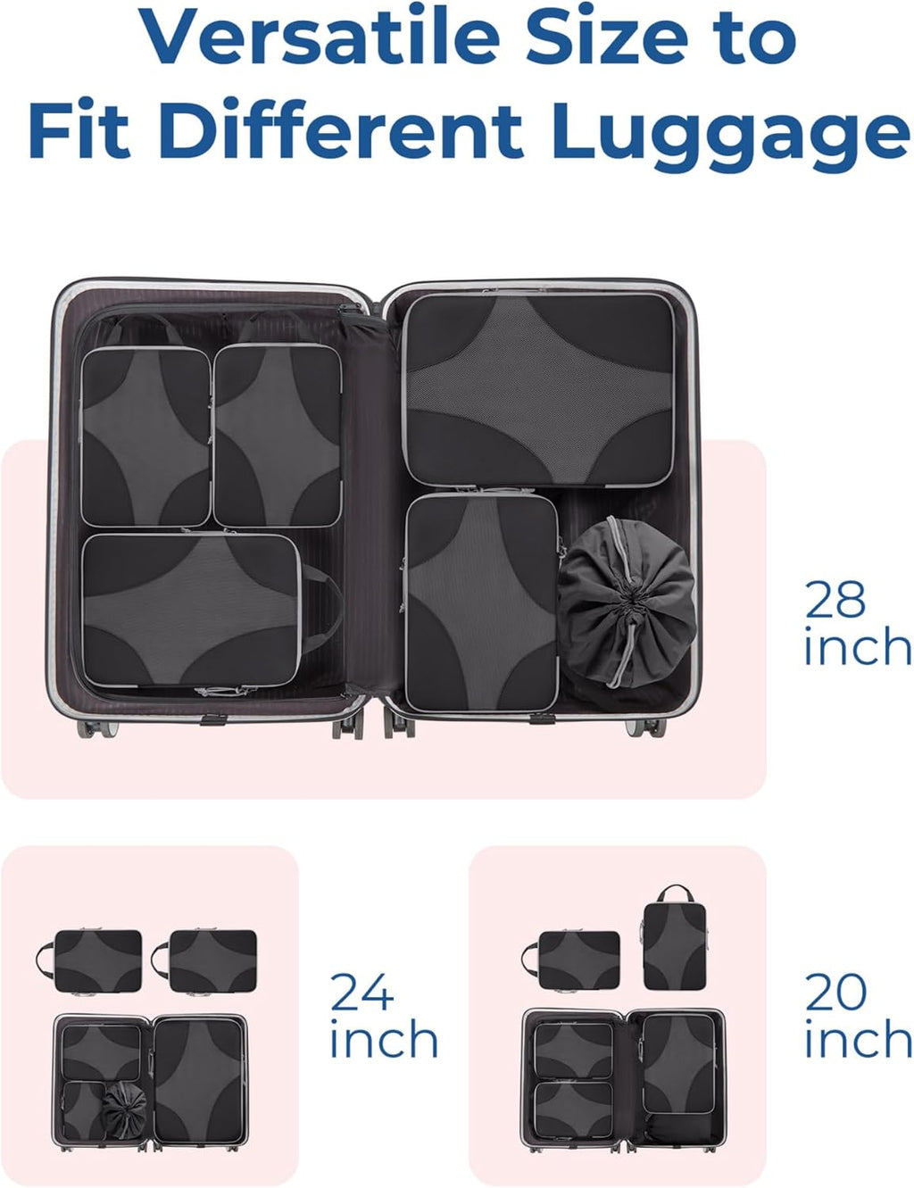 Bagsmart Compression Packing Cubes, Travel Bag Cruise Ship Essentials