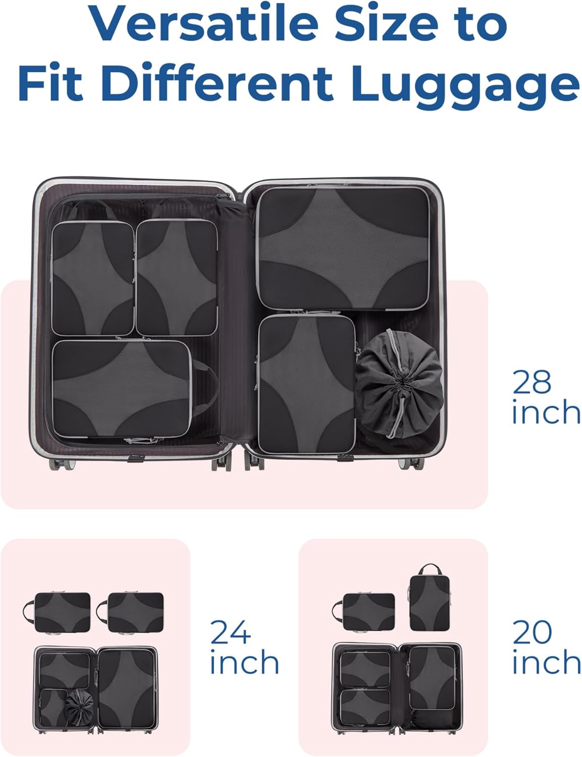 Bagsmart Compression Packing Cubes, Travel Bag Cruise Ship Essentials