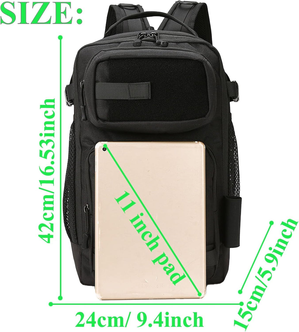 Fishing Backpack - Tackle Sling Bag- Fishing Gear Bags with Rod Holder and Fish Plier (Tan)