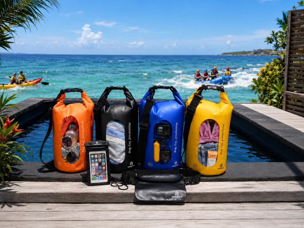 Freegrace Waterproof Dry Bag with Double Zip-Lock, Fanny Pack & Phone Case