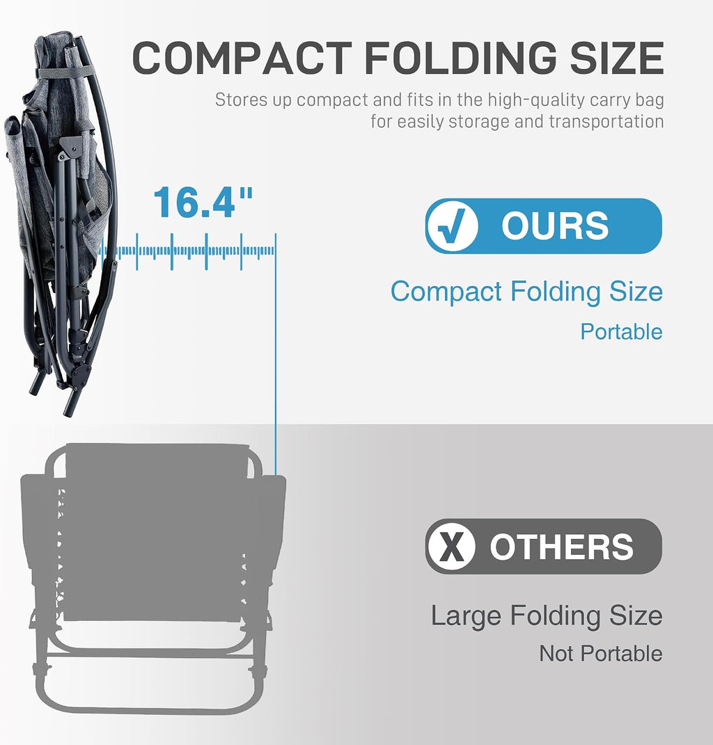 EVER ADVANCED Compact Rocking Camping Chair, Portable Outdoor Chair