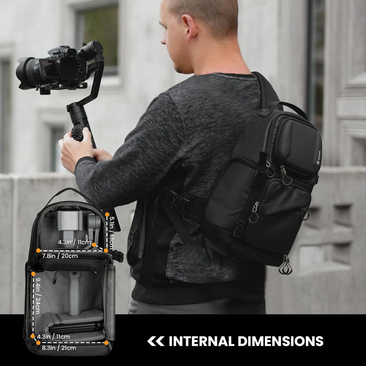 TARION Camera Sling Bag Compact Photography Shoulder Bag, Black TR-S