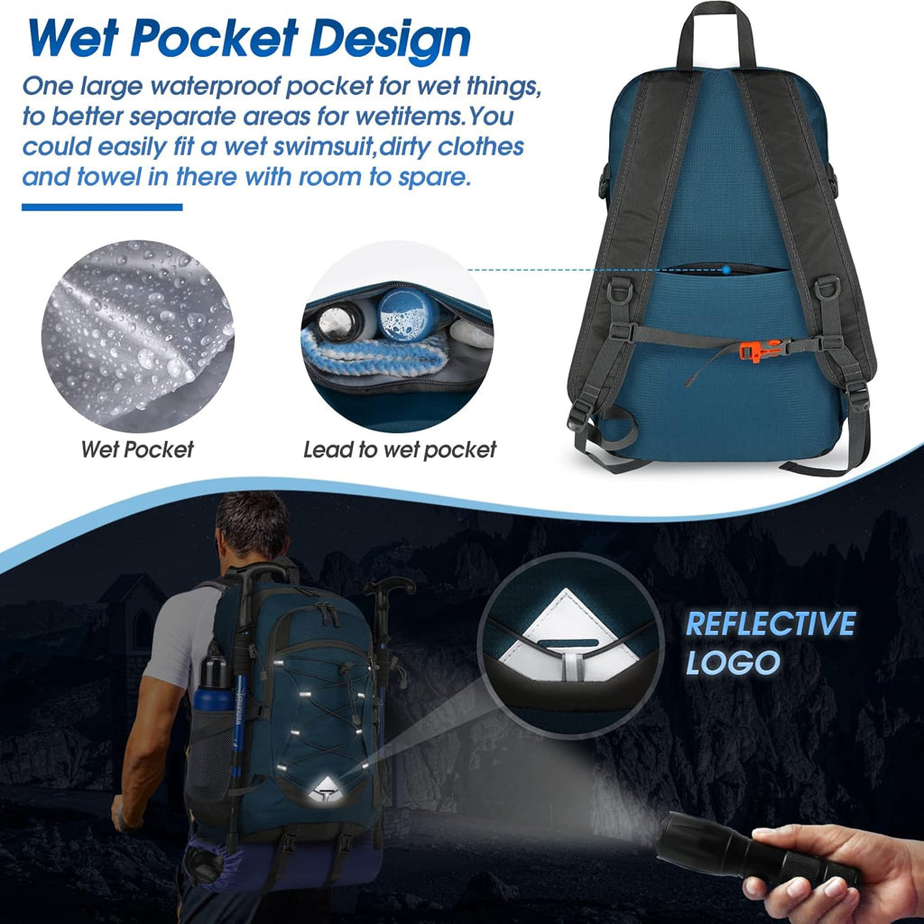 IGOLUMON Hiking Backpack 40L Packable Lightweight Camping Daypack Men Women