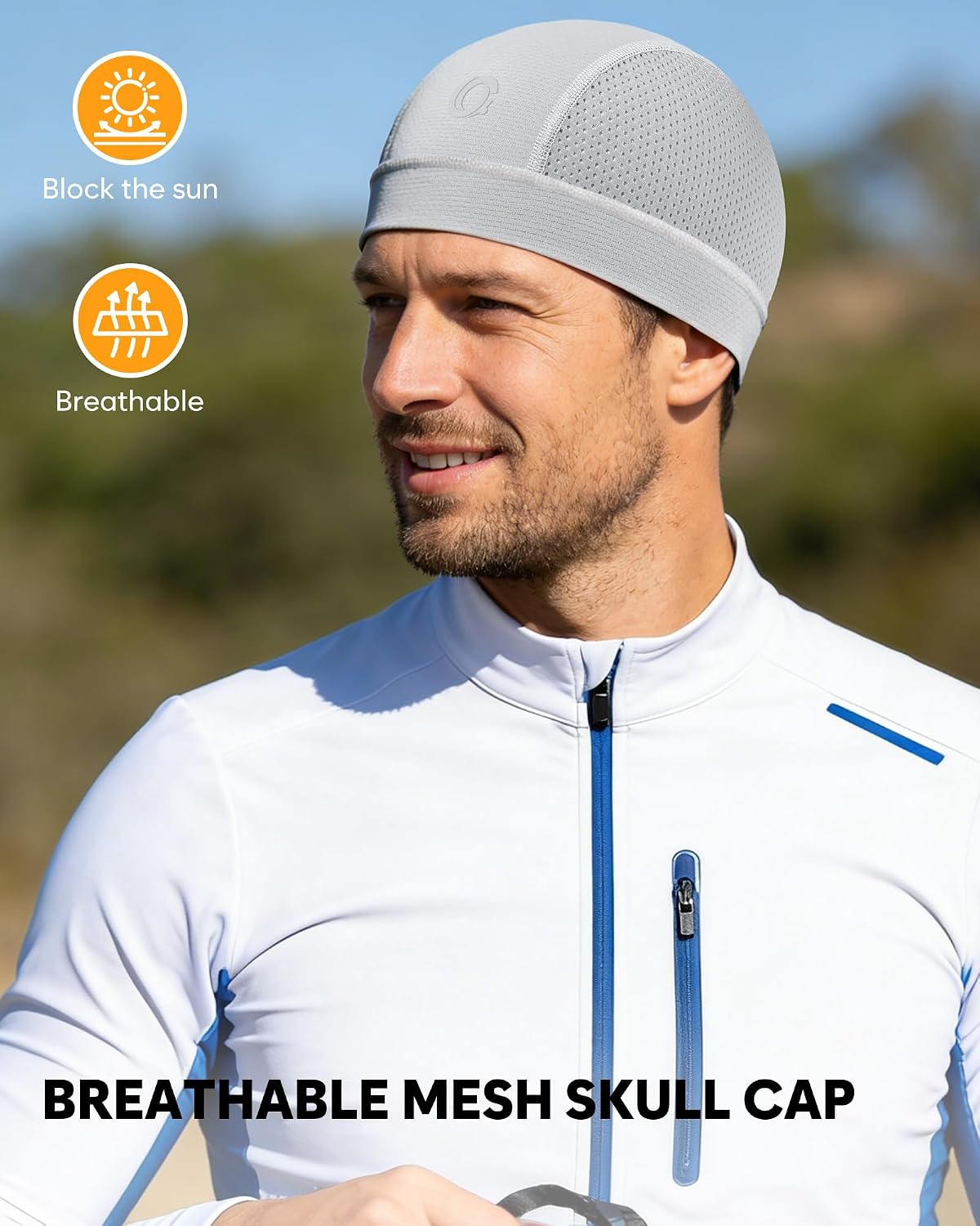 3-Pack Cooling Skull Cap Breathable Sweat-Wicking Helmet Liner for Men
