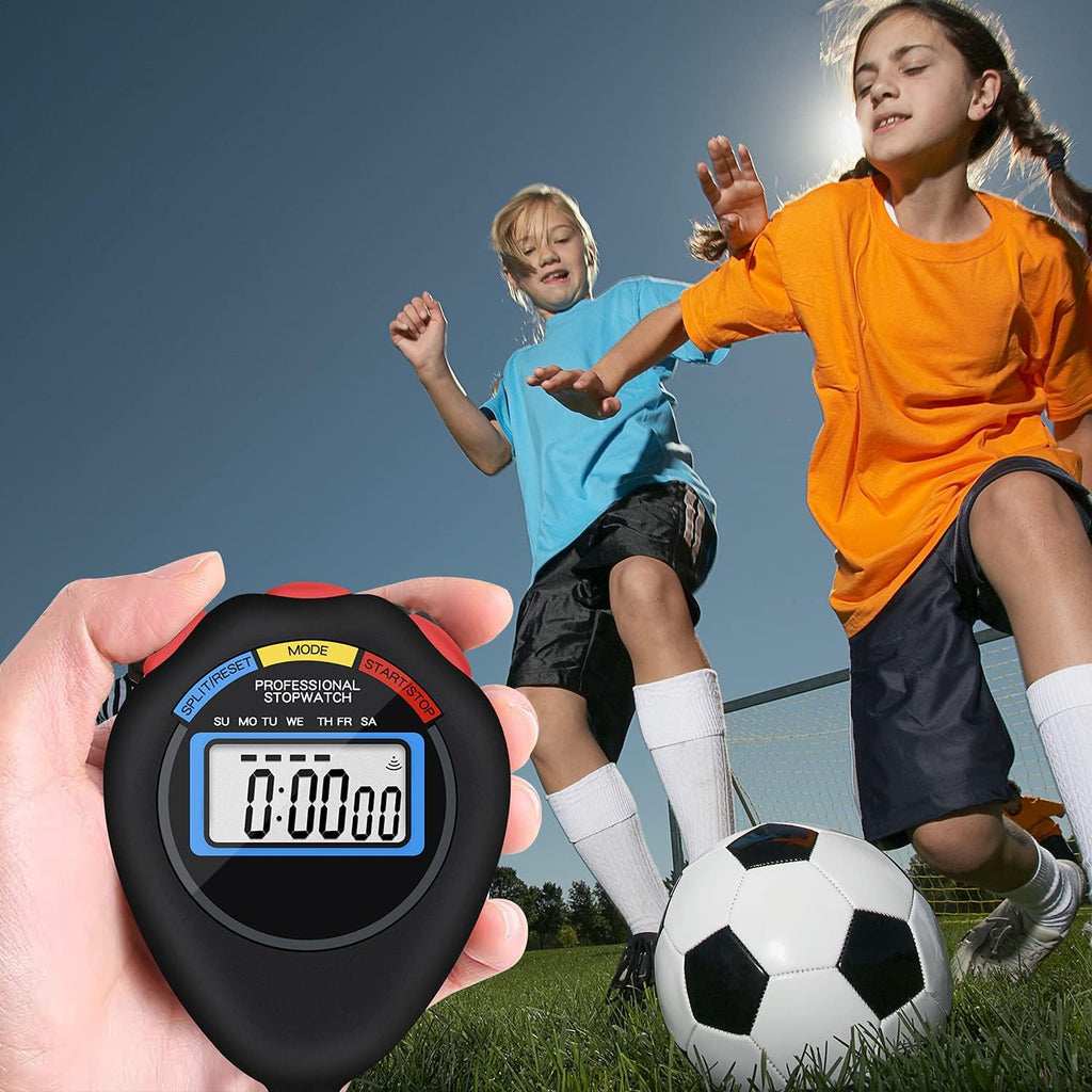 Pgzsy 12 Pack Multi-Function Electronic Digital Sport Stopwatch Timer, Large Display with Date Time and Alarm Function,Suitable for Sports Coaches Fitness Coaches and Referees