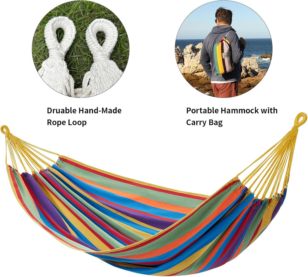 Brazilian Double Hammock with Tree Straps, Extra Large, 450 lbs Capacity