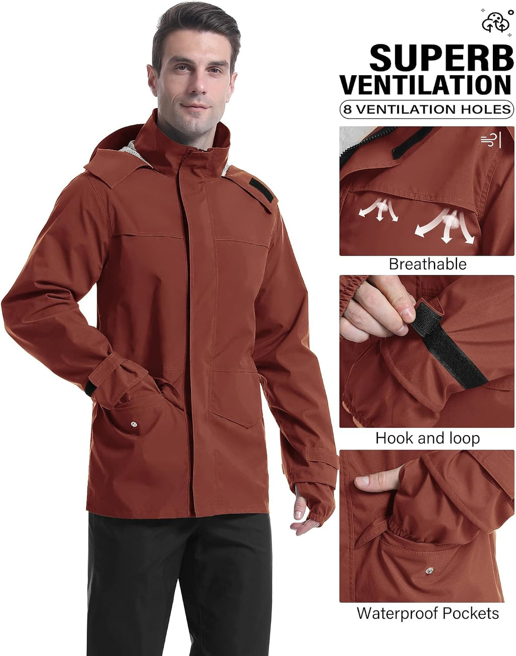 iCreek Rain Suit Waterproof Breathable Lightweight 2-Piece Rain Gear Unisex