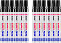 Black Paint Markers, 12 Pack Oil-Based Waterproof Quick Dry Permanent Paint Pen Set for Rocks Painting, Wood, Fabric, Plastic, Canvas, Glass, Mugs, Metal, Tire, Stone, DIY Craft
