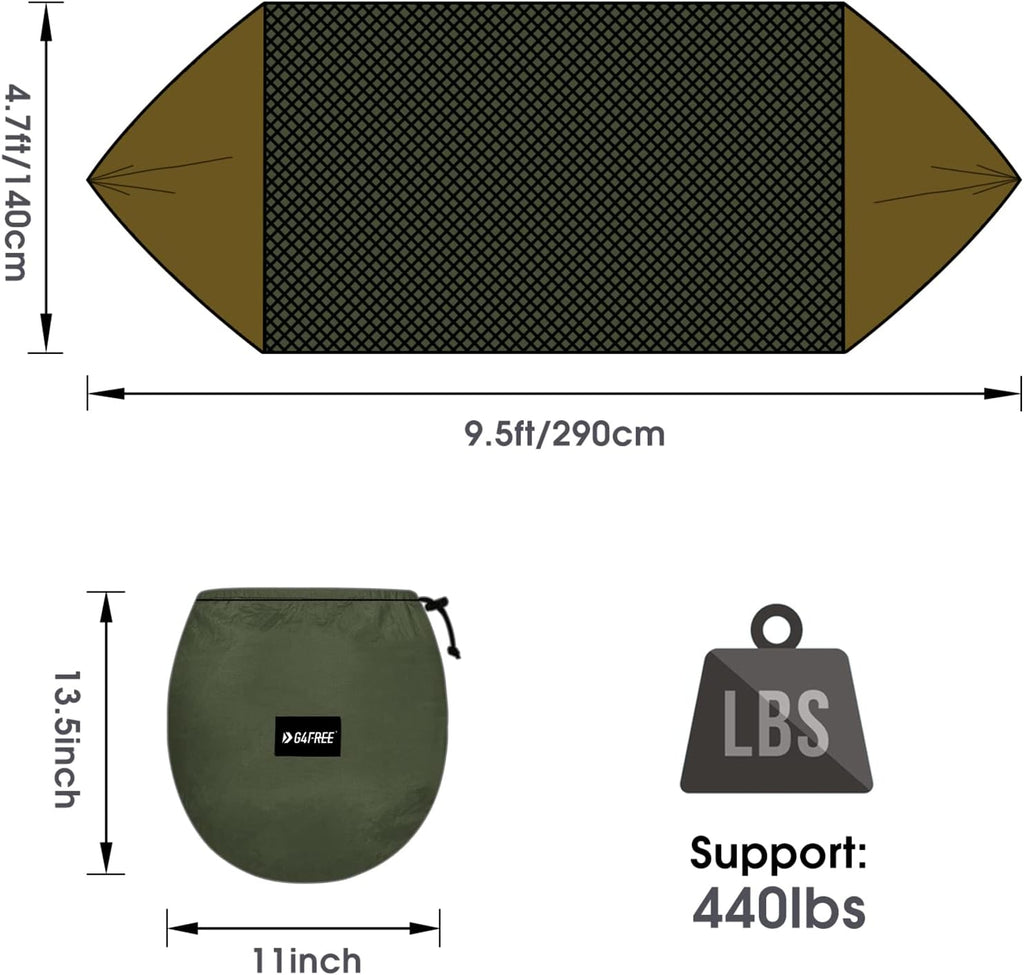 G4Free Large Camping Hammock for Outside with Mosquito Net 2 People Hammock