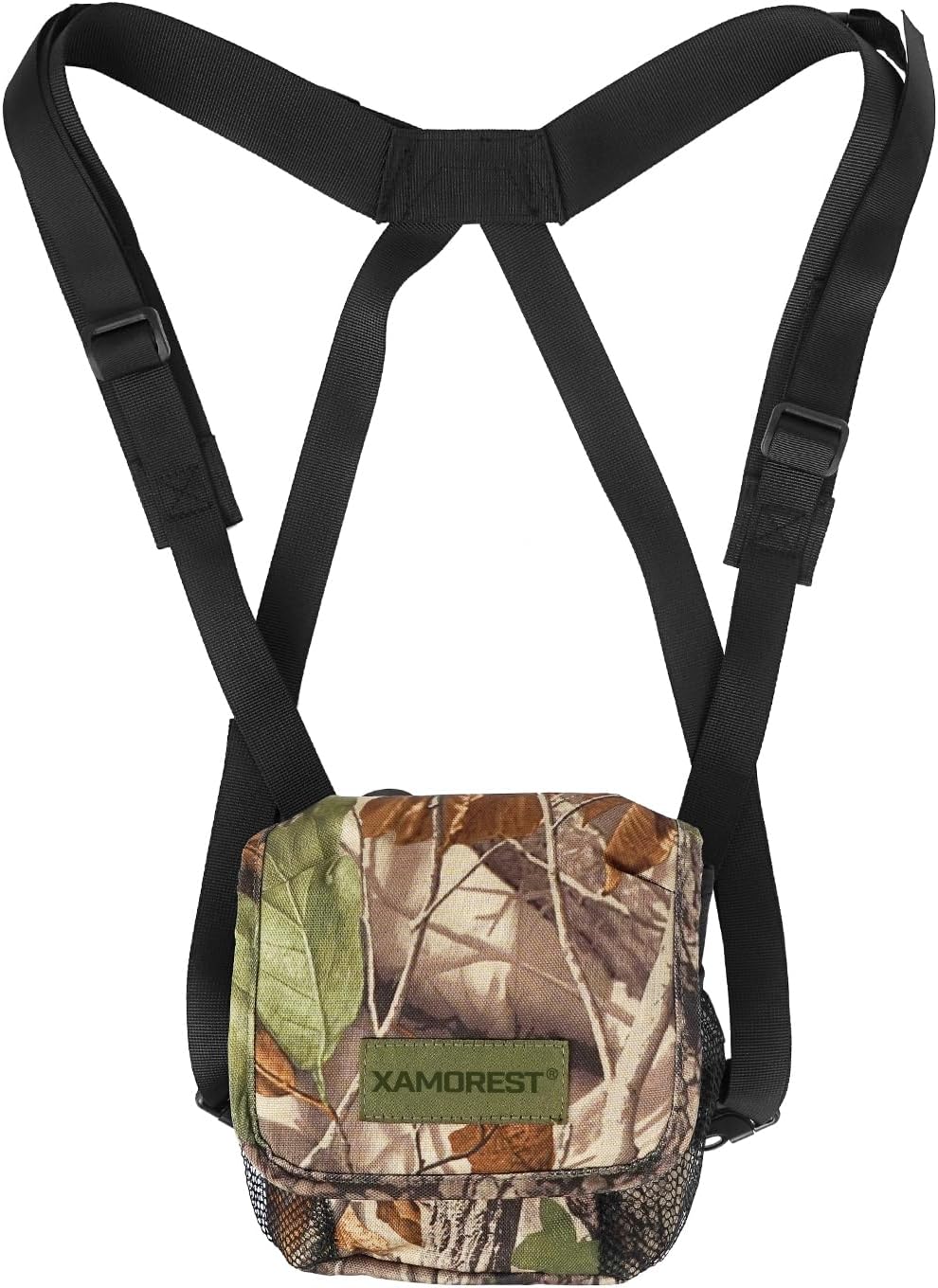 Universal Binocular Case, Binocular Harness for Hunting Case with Adjustable Shoulder Straps 2 Mesh Pockets for Hiking, Hunting, Backpacking, Outdoor Travel （Khaki）