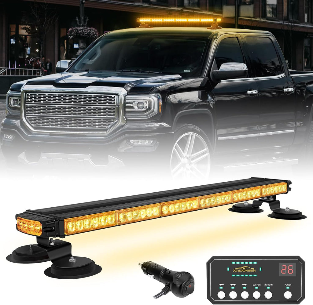 XRIDONSEN 28.4" 80 LED Roof Strobe Light Bar Rooftop Magnetic Lights