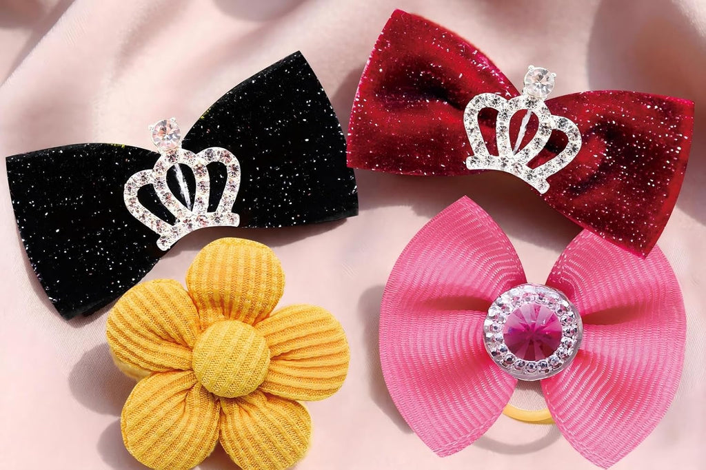 100PCS Multi-Style Assorted Dog Hair Bows for Small Puppies & Cats
