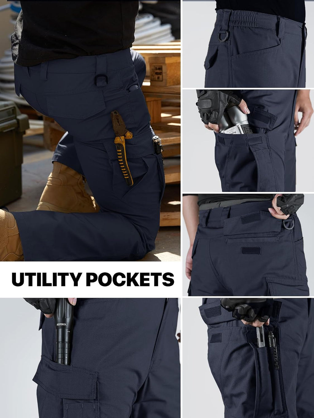 FREE SOLDIER Men's Tactical Pants Ripstop Work Cargo Hiking Pants