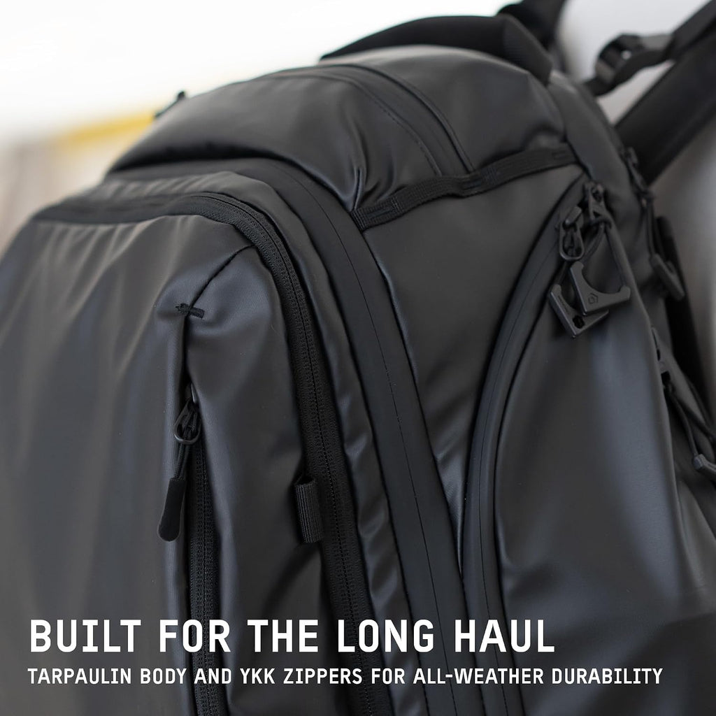 WANDRD TRANSIT 35L Travel Backpack, Black, Expandable to 40L