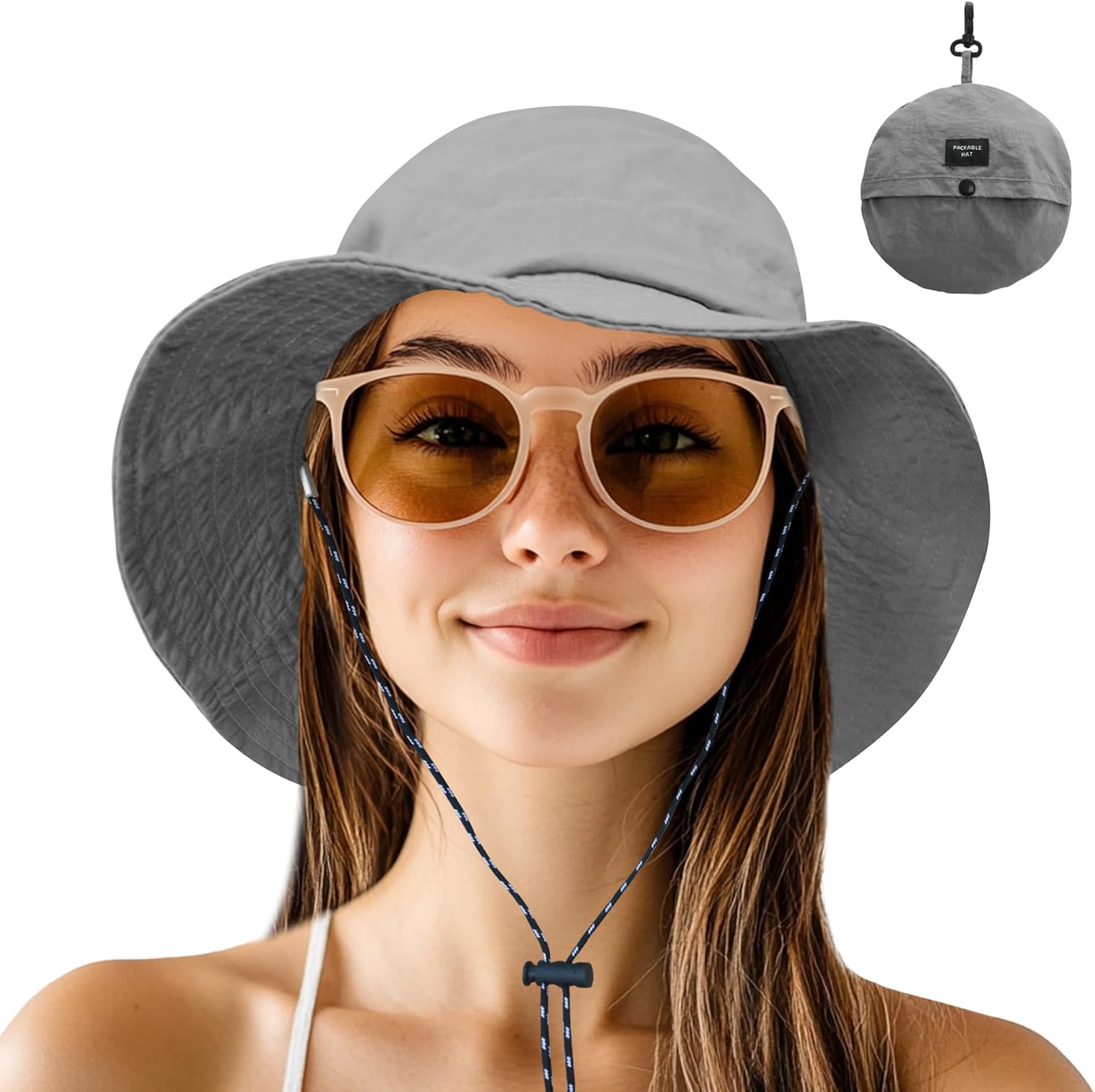 NPJY Packable Sun Bucket Hat for Women Outdoor Waterproof Rain Hat