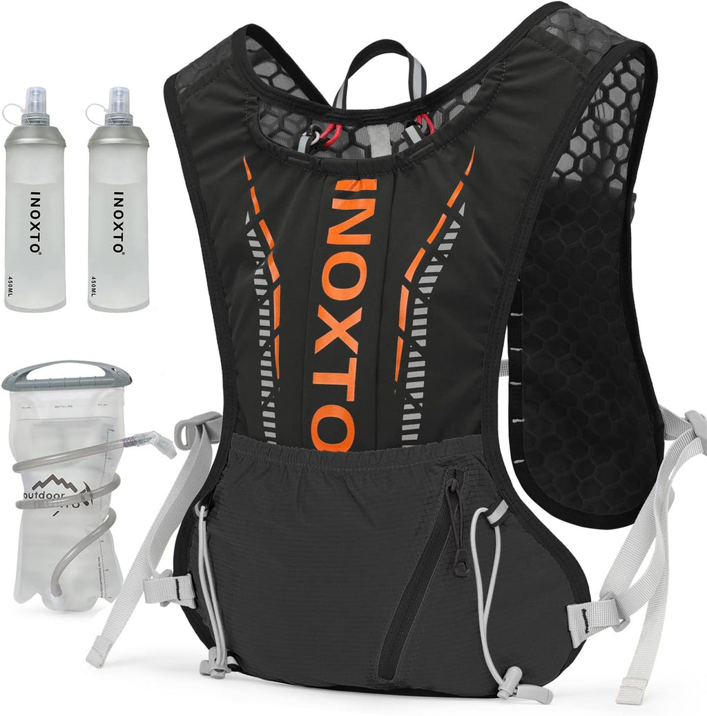 INOXTO Running Hydration Vest Backpack,Lightweight Insulated Pack with 1.5L Water Bladder Bag Daypack for Trail Hiking Running Cycling Race Marathon for Women Men