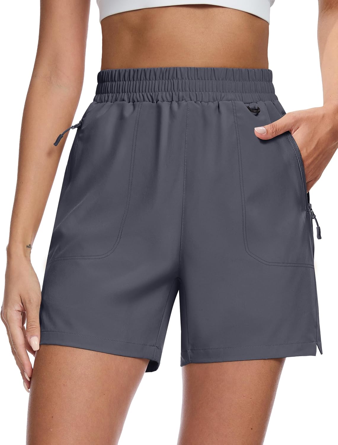 MAGCOMSEN Women's 5" Hiking Cargo Shorts UPF 50+ Quick Dry Lightweight Golf Athletic Casual Summer Shorts with Pockets