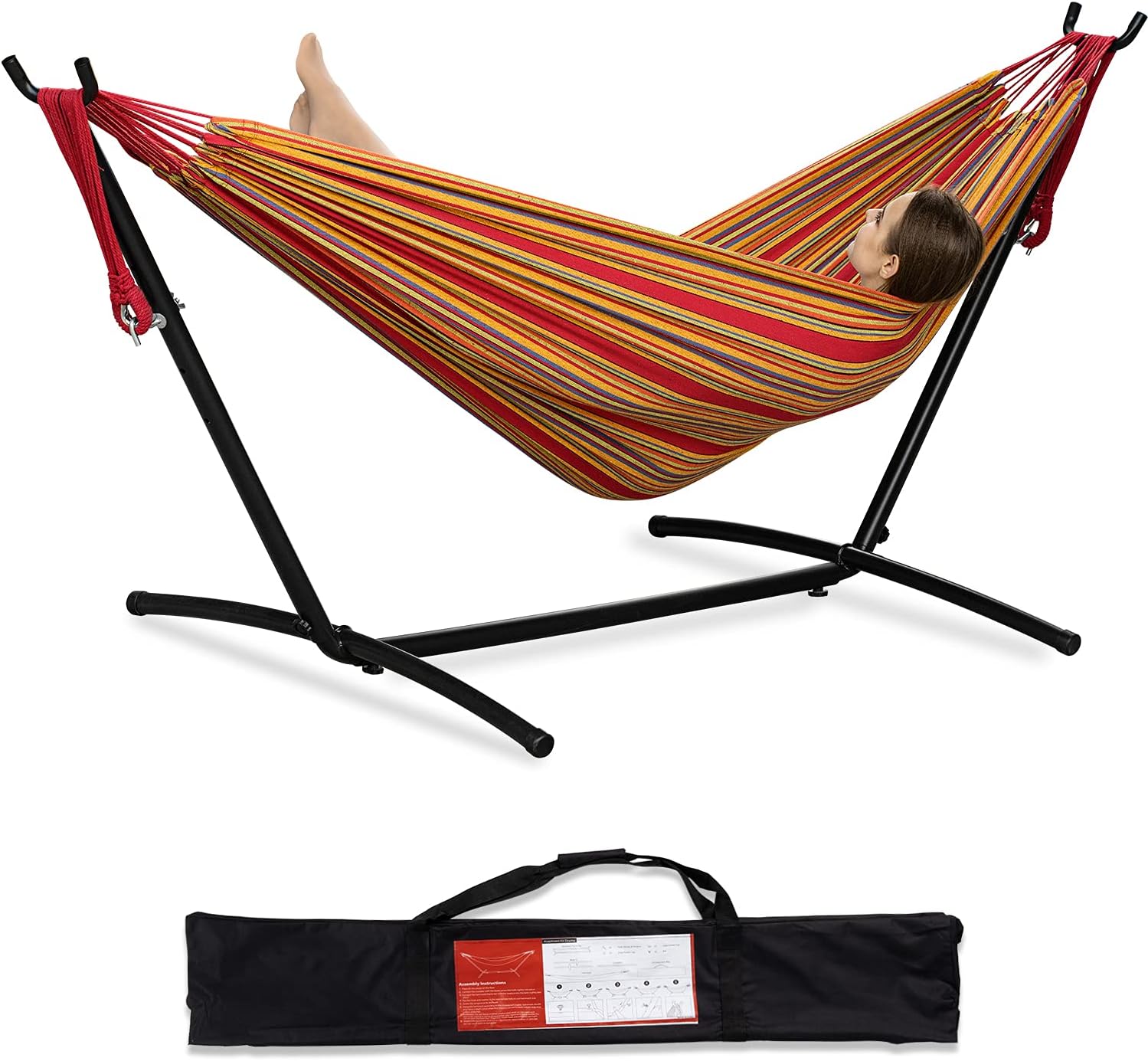 PNAEUT Hammocks and Stand Double (Red)
