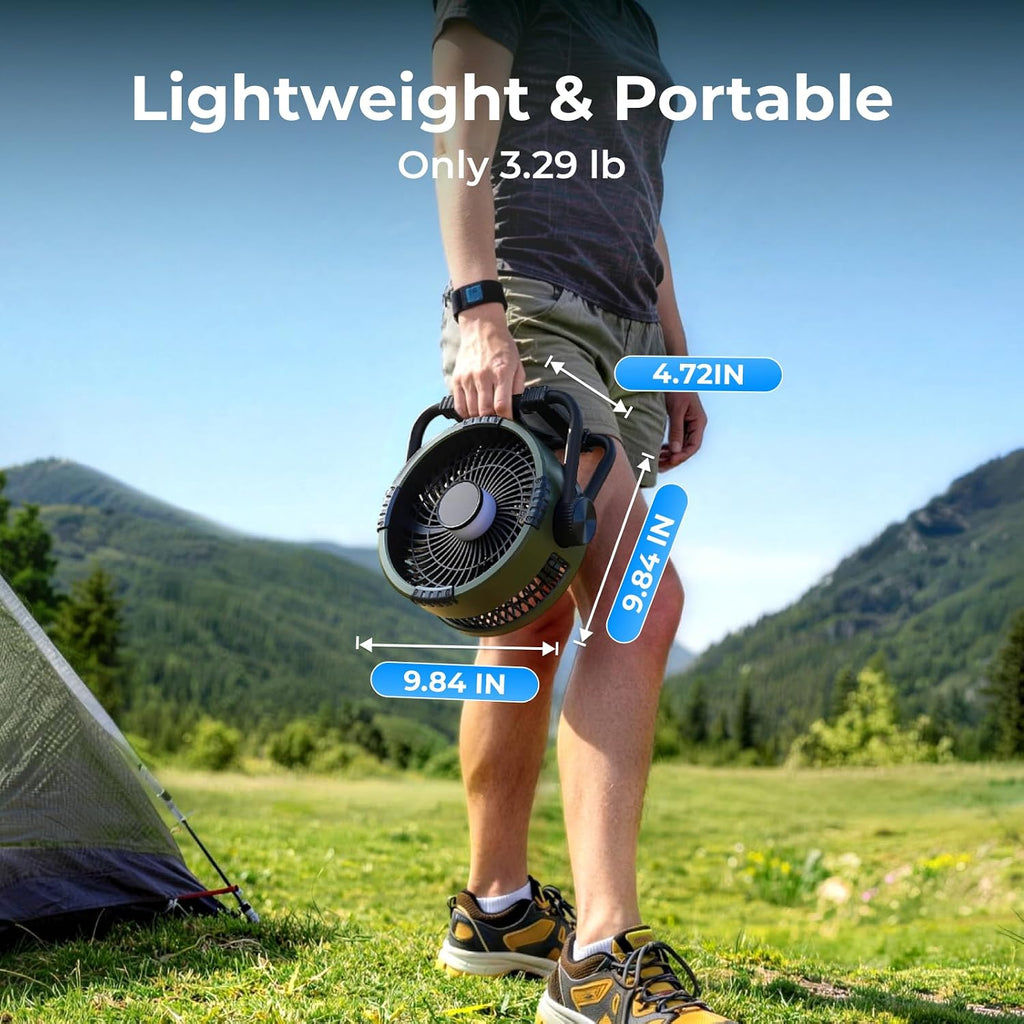 BougeRV Portable Fan Rechargeable, 20000mAh Battery Powered Fans, Green