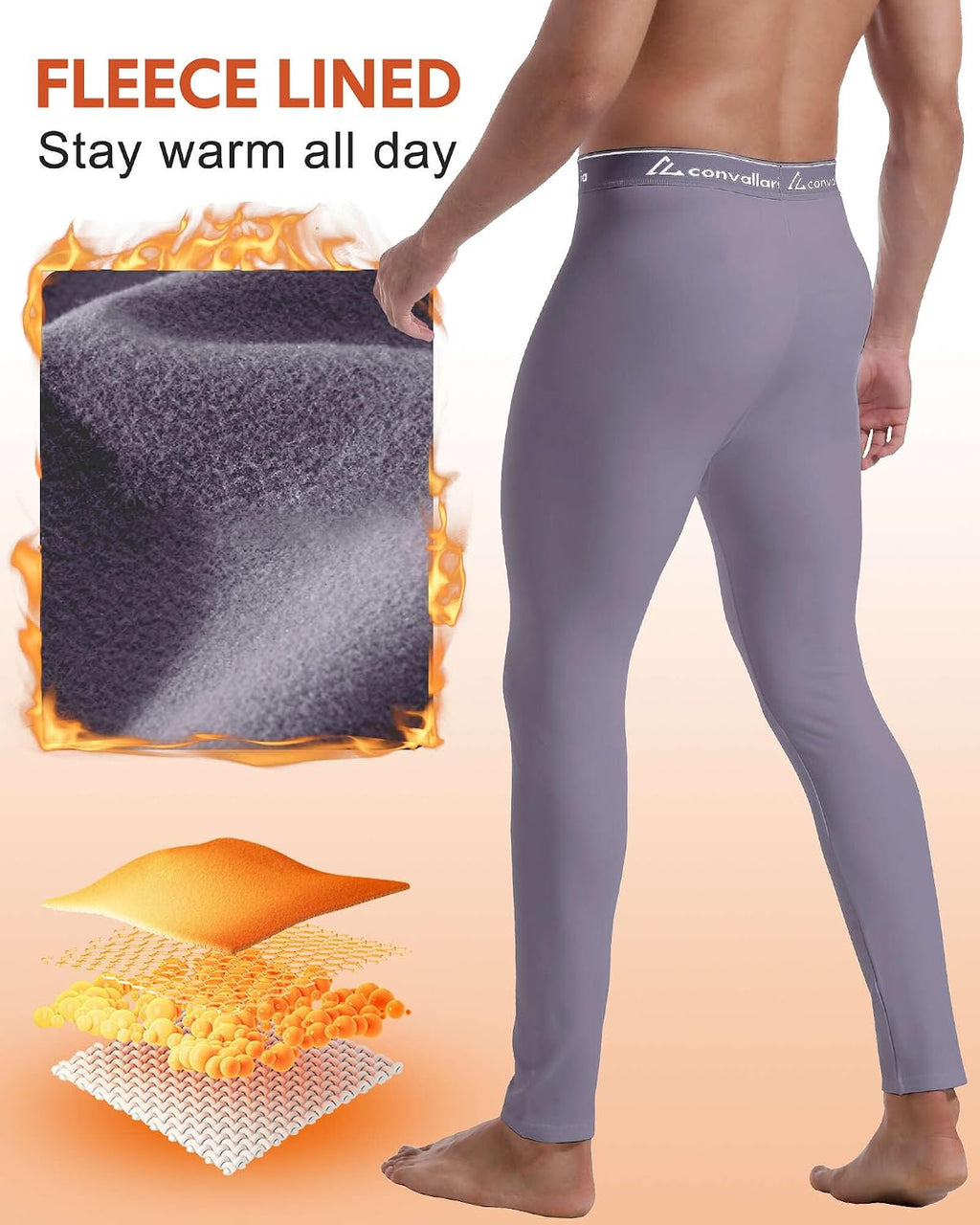 Men's Thermal Pants Long Johns Bottom Athletic Base Layer