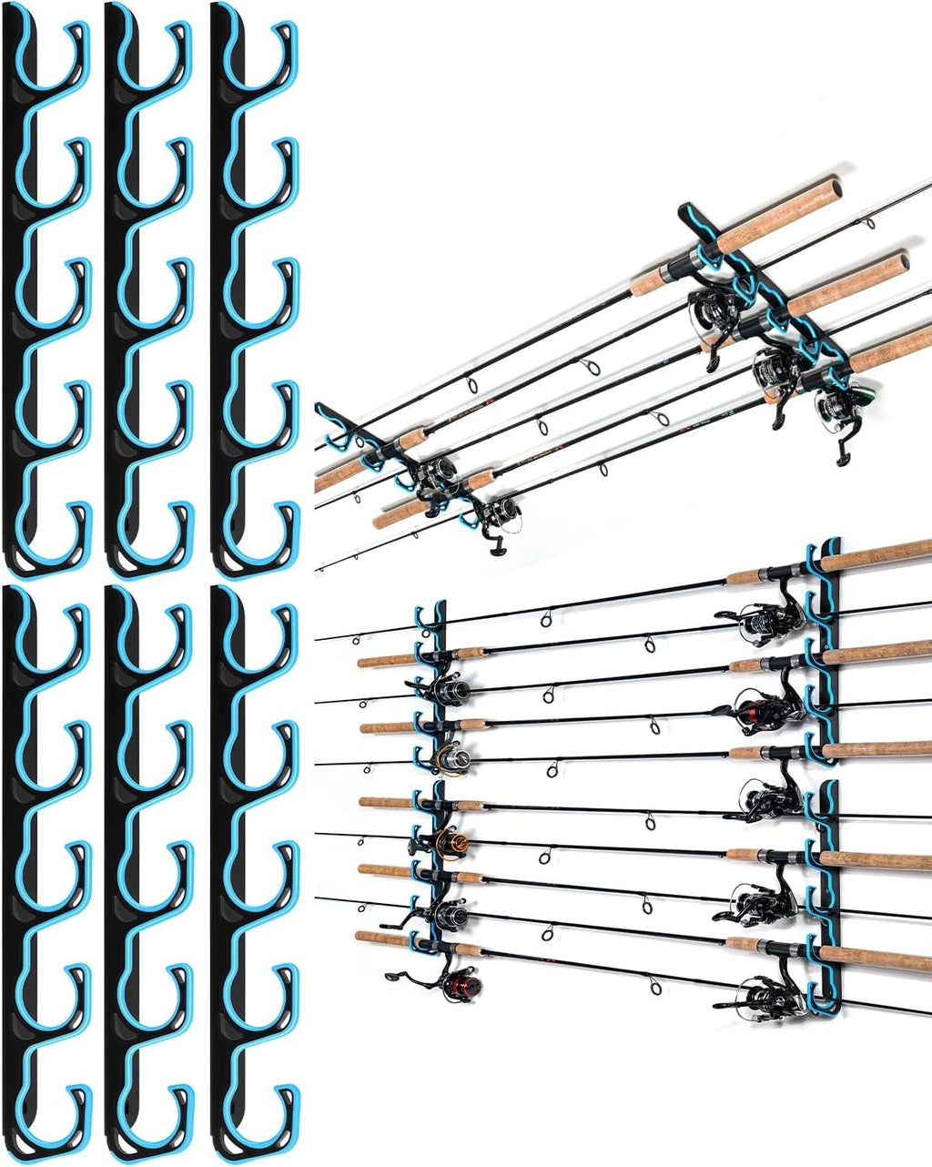 Ghosthorn Fishing Rod Rack,Wall or Ceiling Mounted Pole Holder Garage
