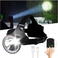 Led Bright Headlamp USB C Rechargeable Head Lamp with Battery Powered for Adult- Adjustable Motion Sensor Headlamps Flashlight Waterproof Searchlight for Hunting,Fishing