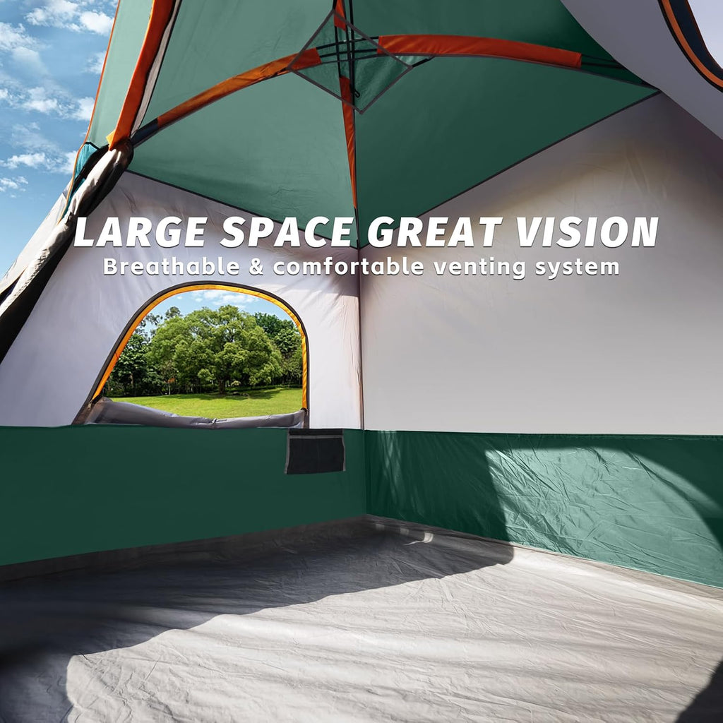 UNP 2/4/6/8 Person Tent, Portable Cabin Tent, Camping Tent 4-Person Easy Set Up, Waterproof with Top Rainfly for Outdoor Camping/Hiking