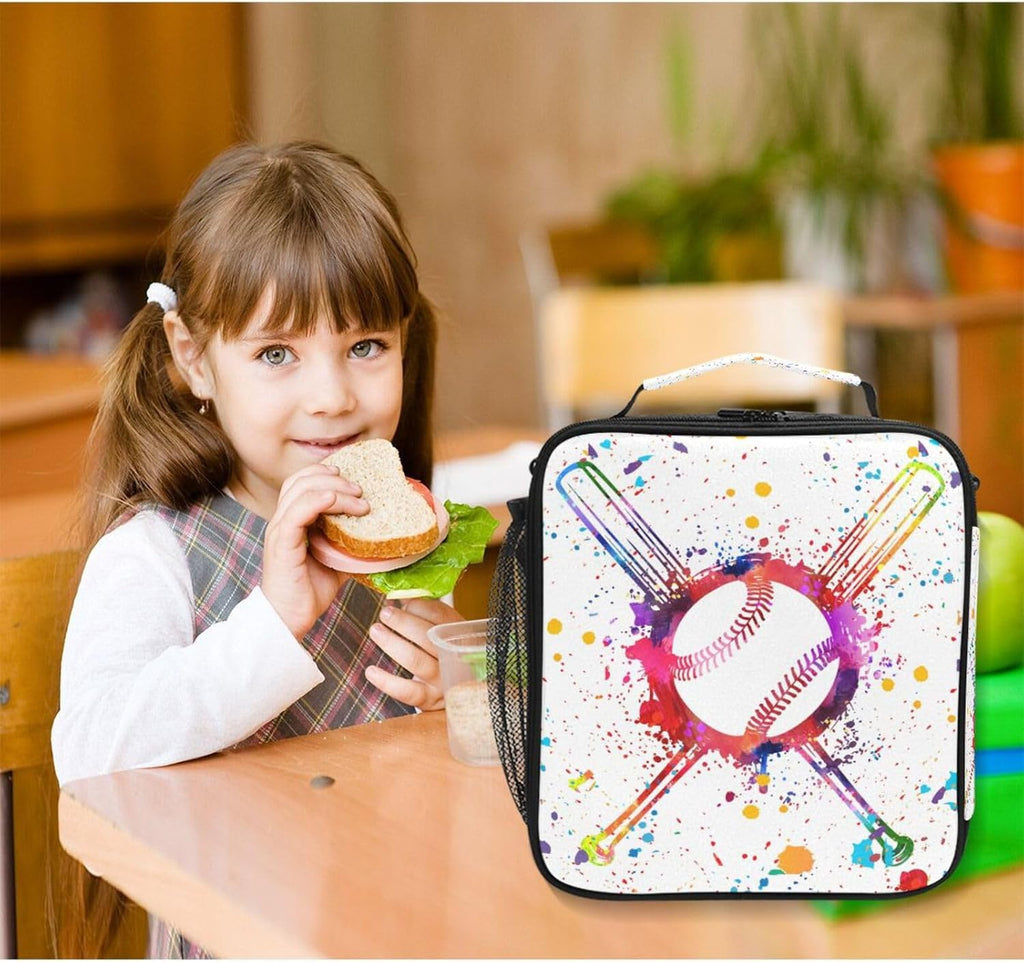 Baseballs Lunch Box Insulated Lunch Bag Cooler Tote Bag