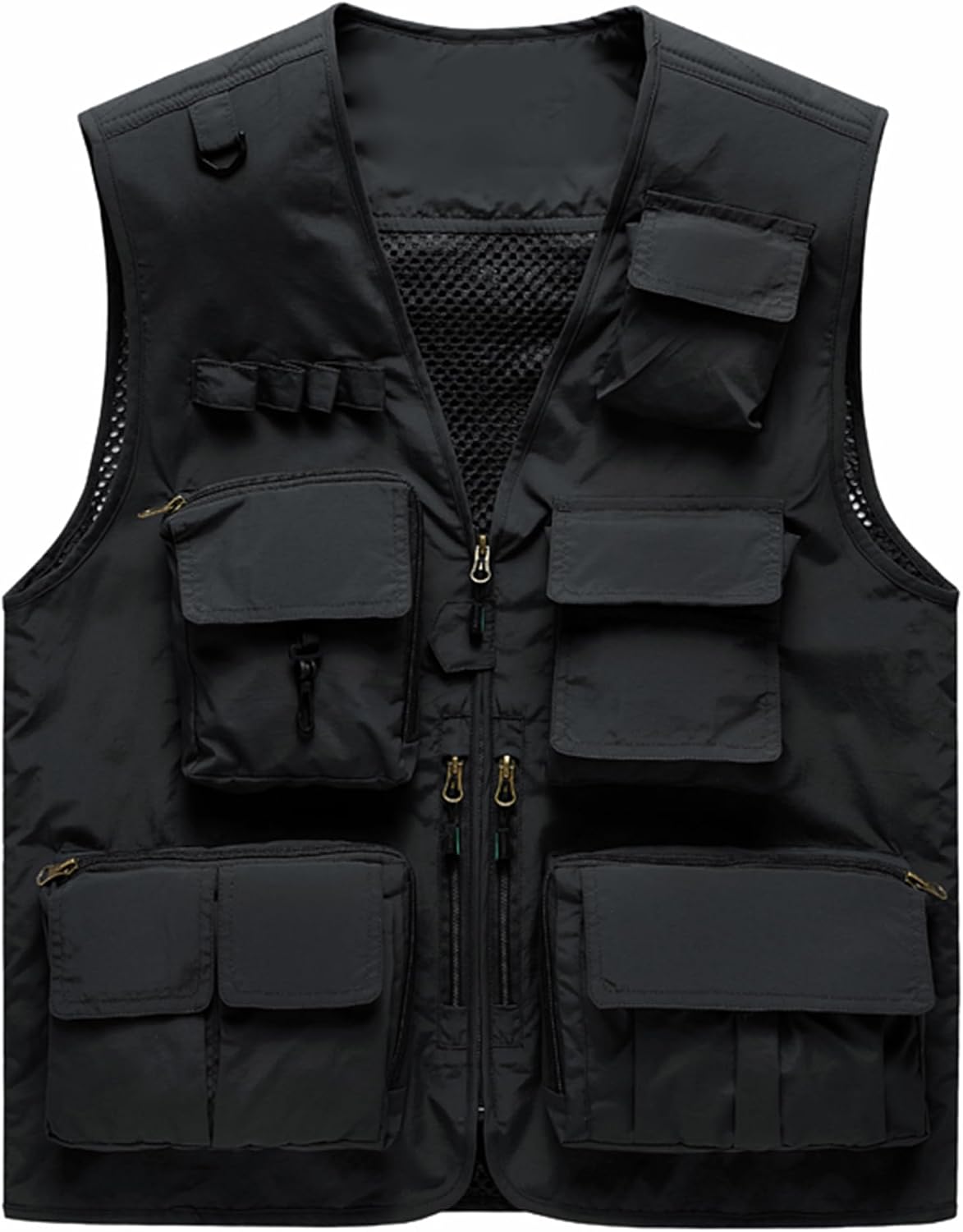 M2C Mens Hooded Mesh Multiple Pockets Traveling Vest