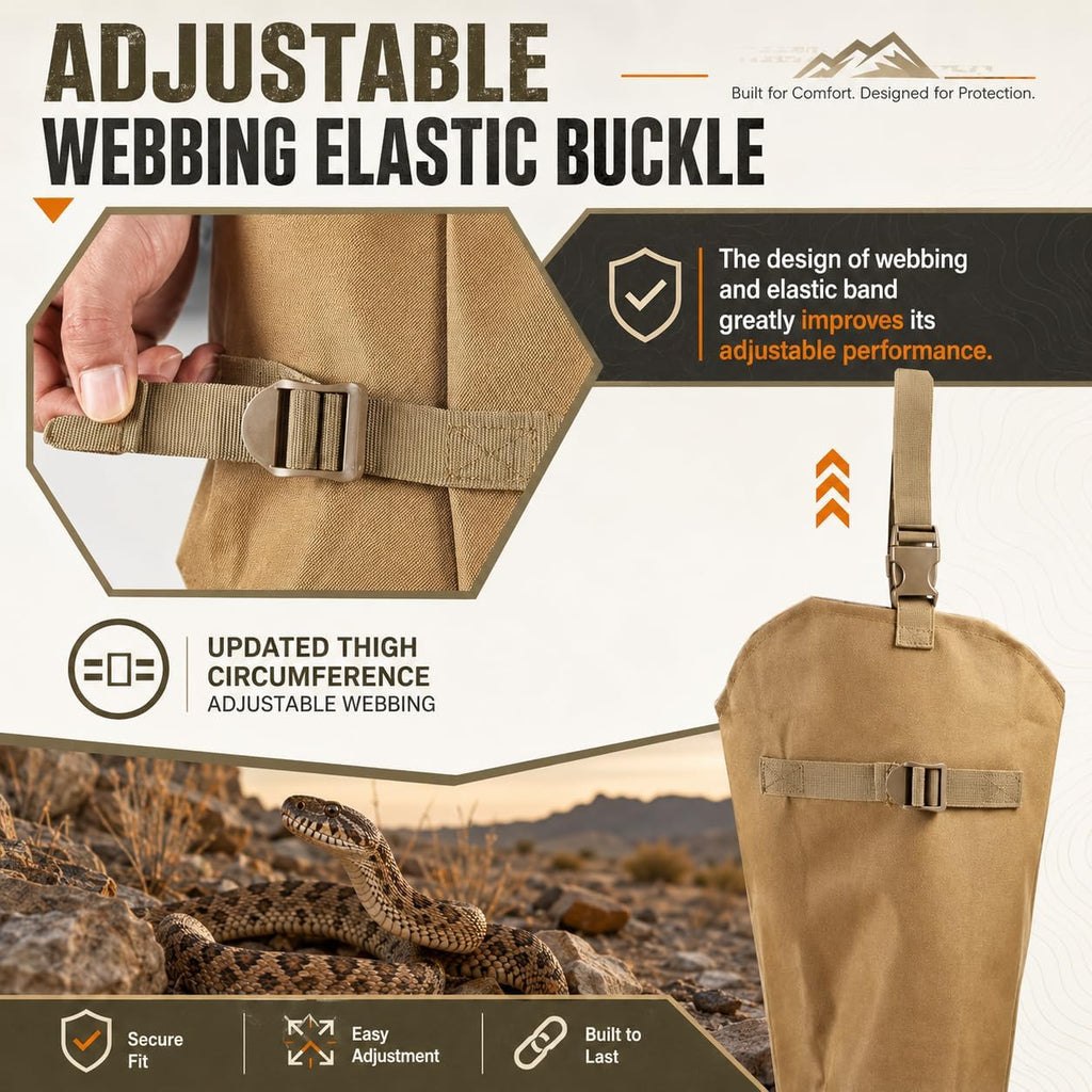 Snake Gaiters for Men&Women Waterproof Snake Guard Leg Protection with PP Board Inserts 1000D Oxford Fabric Hunting Gaiters with Secure Underfoot Straps for Hiking Fishing Farming Brush Clearing