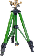 Orbit Tripod Lawn Zinc Impact Sprinkler - 360 Degree Rotating Yard Sprinkler with Adjustable Height - Heavy-Duty Zinc - High-Pressure Nozzle - for Large Lawn Coverage - 56667