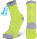 SPIRESNUG Moisture Wicking Crew Hiking Socks Women Men, 2-Pack