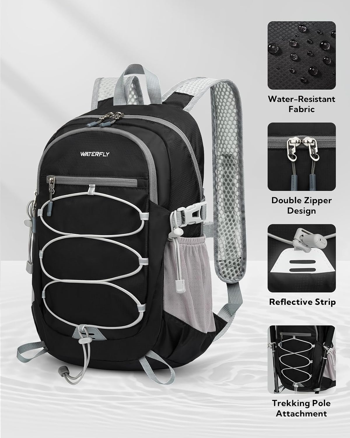 WATERFLY Small Lightweight Packable Backpack, Mini Foldable Travel Daypack