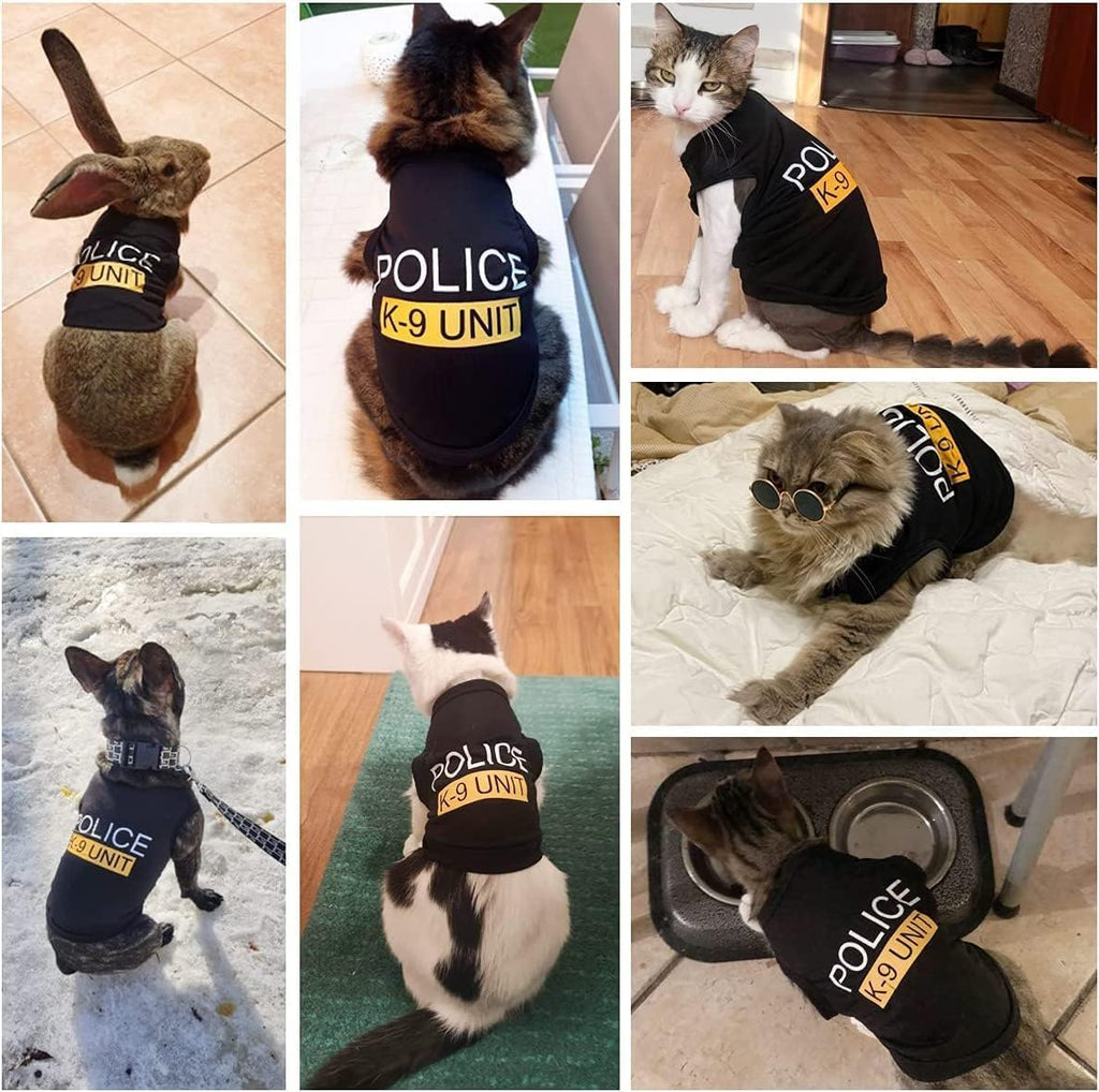 Dog Costumes, K9 Police Shirt, Pet Summer Soft Cotton Clothes for Halloween
