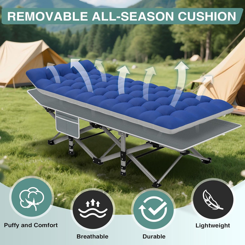 ZENPETIO Folding Camping Cot for Adults, 28" Heavy-Duty Portable Cots Bed