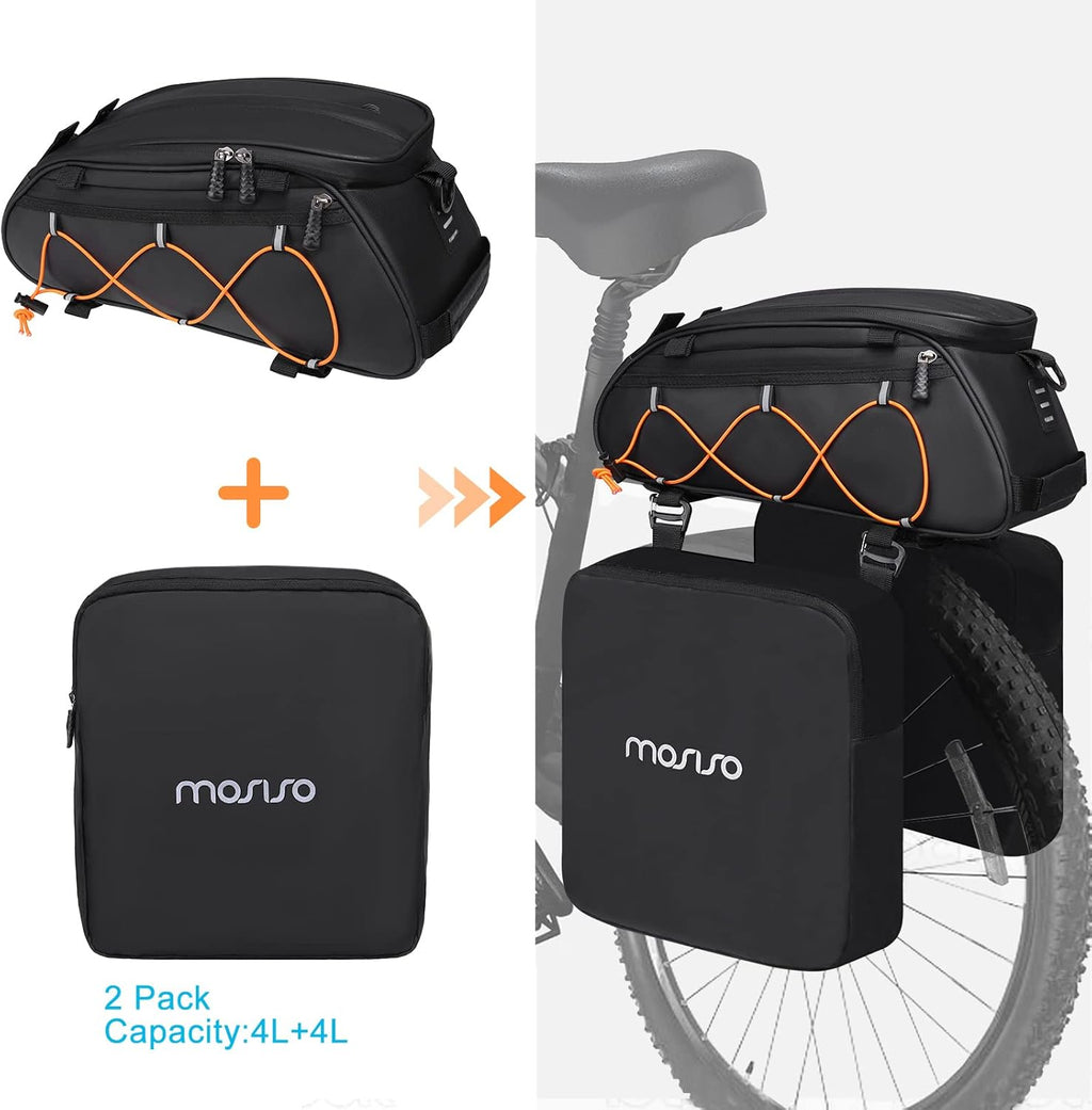 MOSISO Bike Rack Bag Bicycle Bike Trunk Cooler Storage Handbag, Black