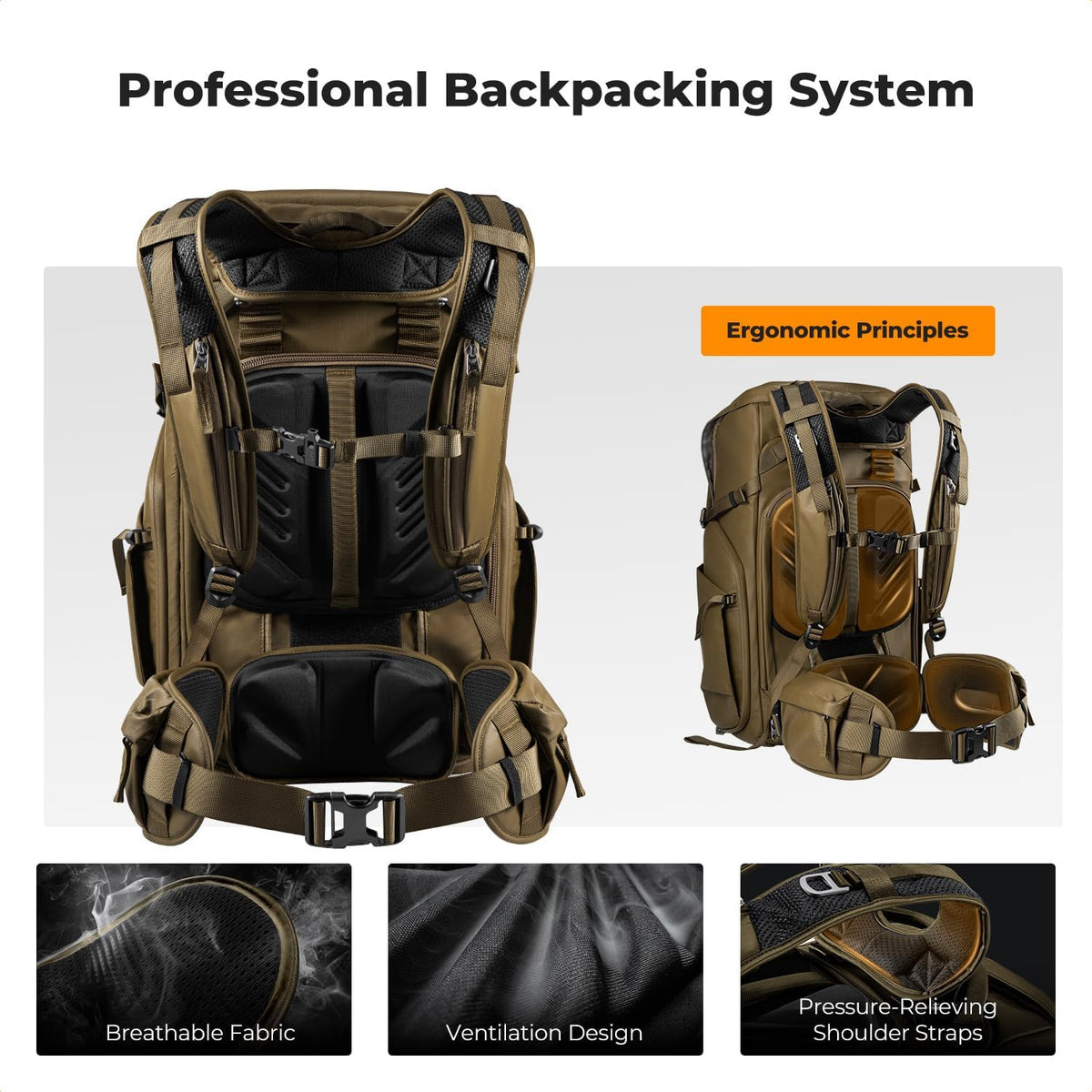 K&F CONCEPT Camera Backpack, 30L Large Capacity Camera Bag