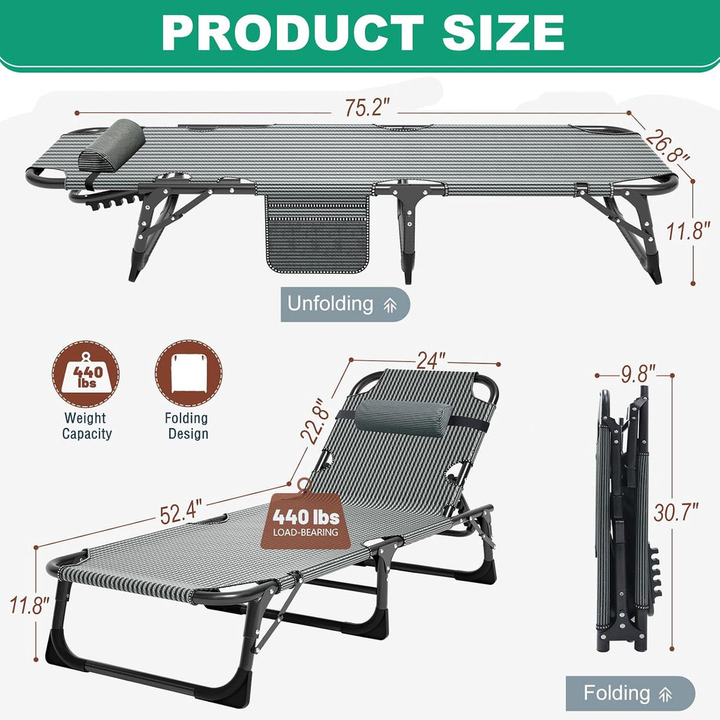 LILYPELLE Portable Folding Camping Cot with Mattress and Pillow for Adults