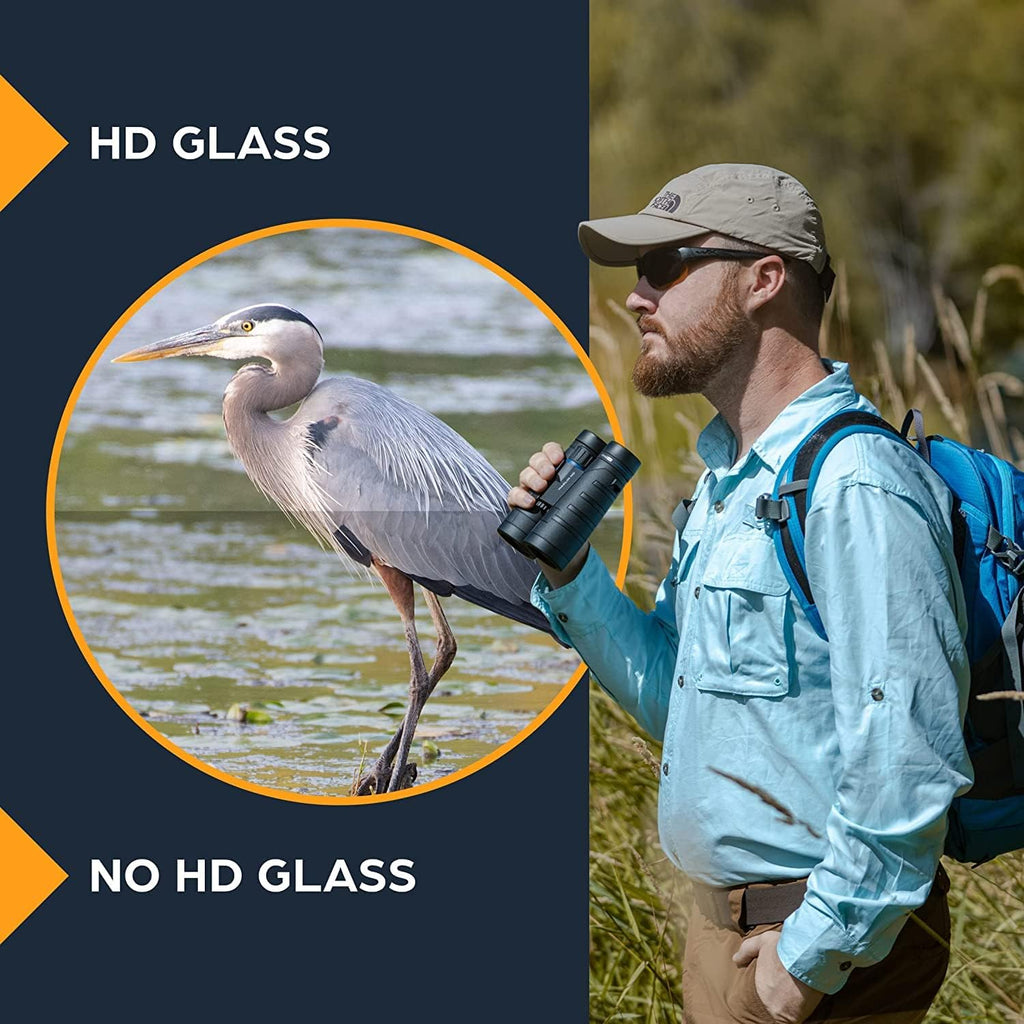 TSO Marlin HD 10x42 Bird Watching Binoculars for Adults, HD Glass, Multi-Coated Optics, Long Eye Relief, Waterproof, Fogproof & Fully Sealed Binoculars for Wildlife Viewing, Hunting, Hiking & Travel