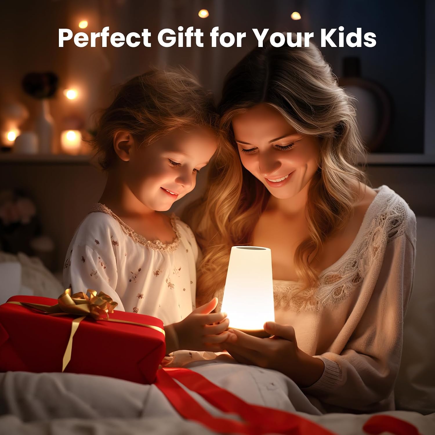 THAUSDAS Telecontrol Night Light Touch Lamp: 13 Colors, 5 Brightness, Brown