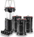 Lichamp 4 Pack Camping Lanterns Rechargeable and Battery Powered, E4BK