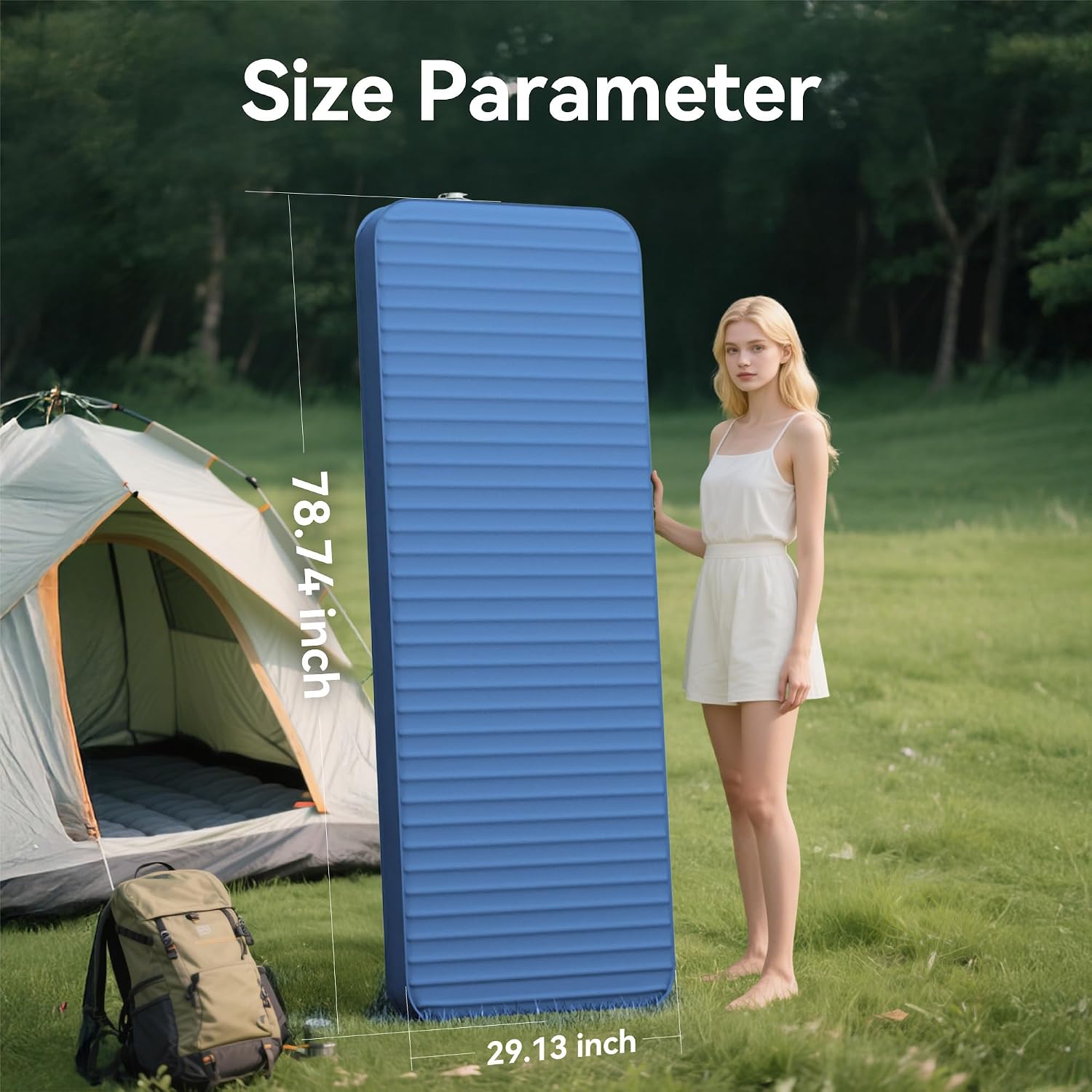 Sleeping Pad for Camping, Self Inflating 4" Memory Foam Mat