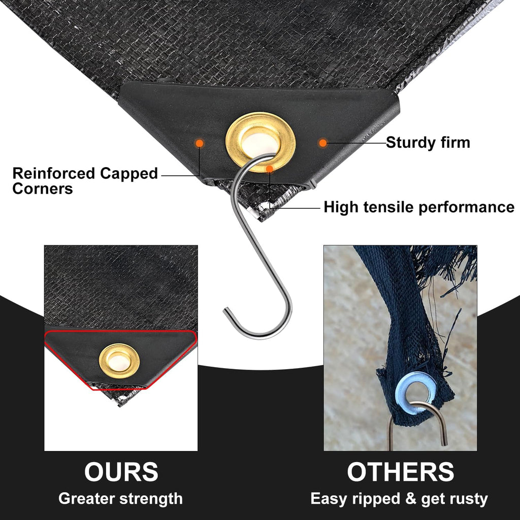Tarp 12x14 Feet, 12 Mil tarps Heavy Duty Waterproof, Black
