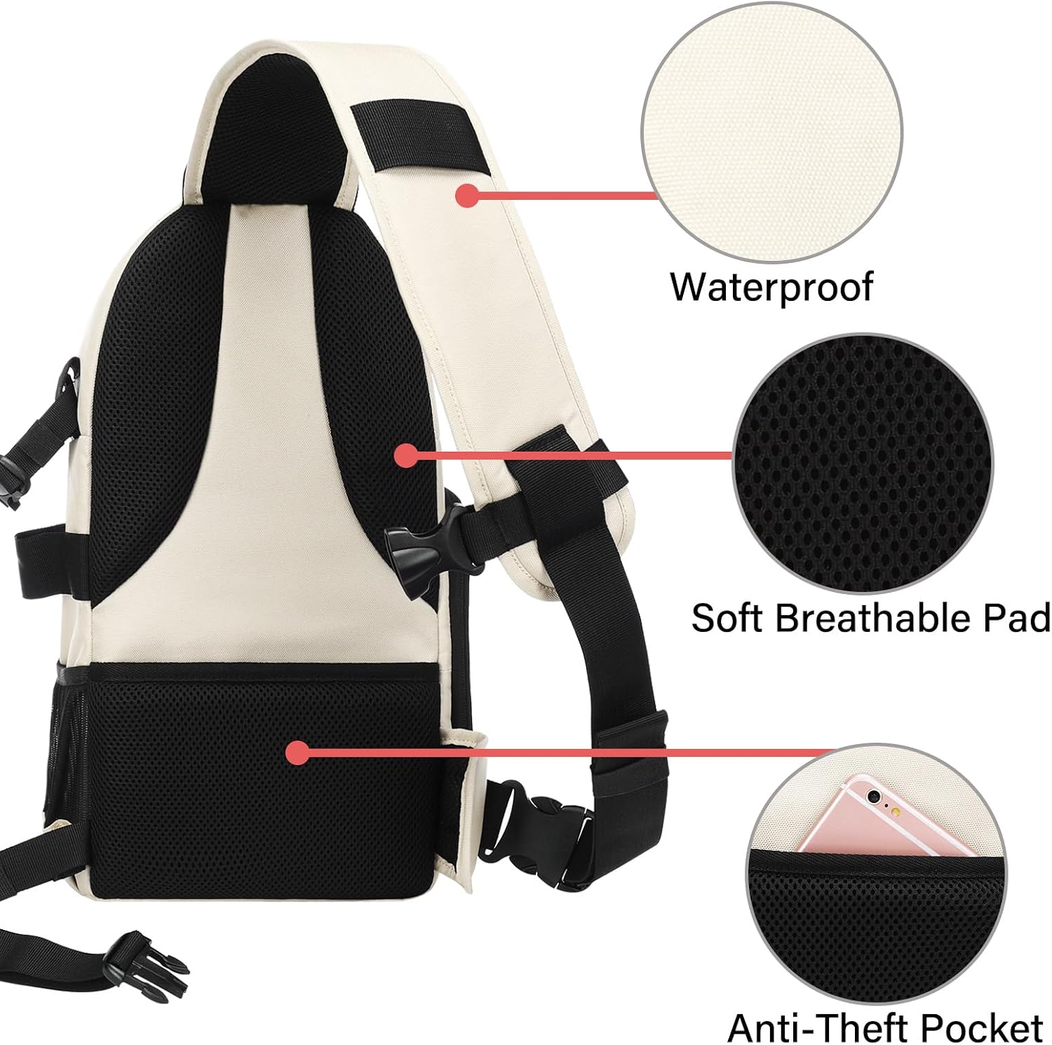 MOSISO Camera Sling Bag, Photography Shoulder Bag Compact Camera Backpack