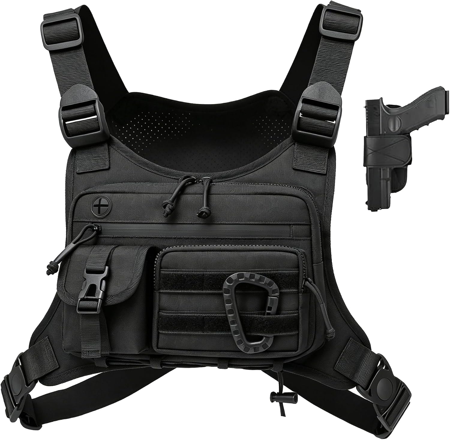 Muserise Outdoor Chest Bag For Men and Women, Tactical Vest For Running, Cycling, EDC Chest Pack Rig For Sports and Workouts