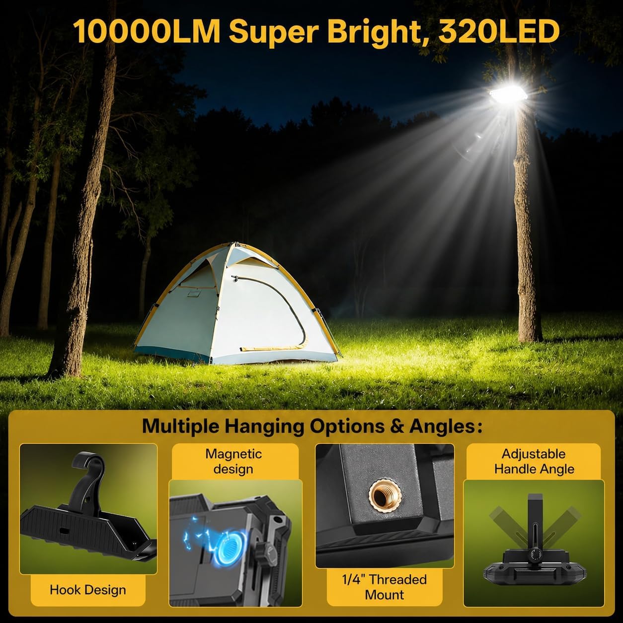 LED Work Light: Portable Rechargeable Magnetic Work Light